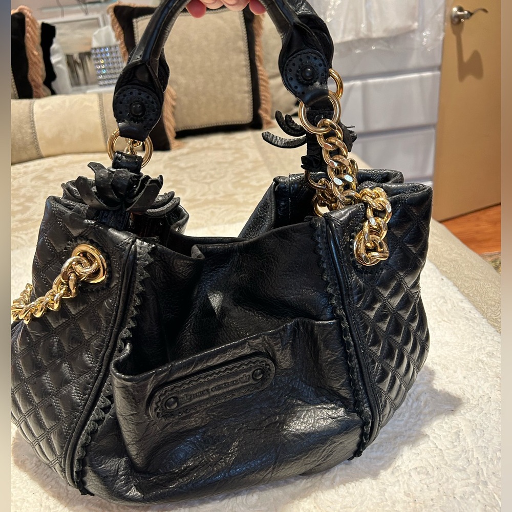 Beautiful Juicy couture black leather handbag, great condition
